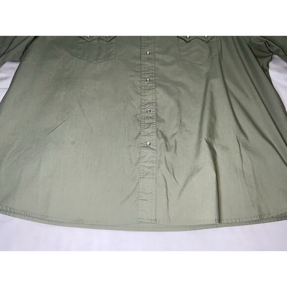 Wrangler Shirt Men Size 3XL Green Western Fashion Snap Buttons Short Sleeve READ - Picture 3 of 13